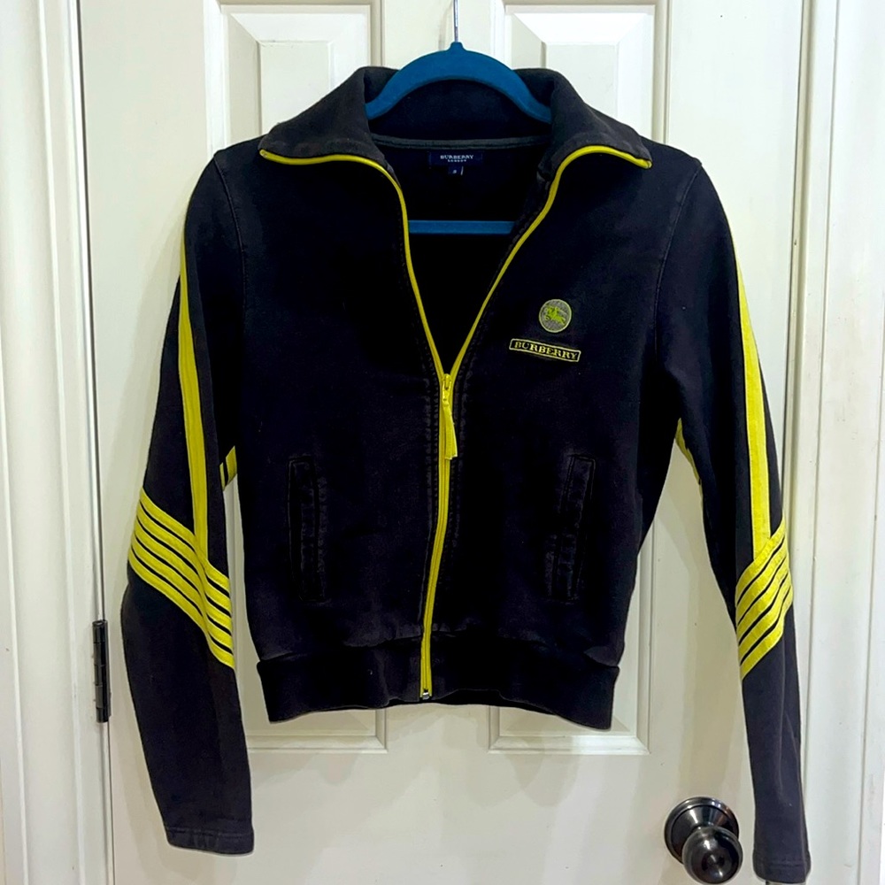 Burberry Black Zip Up Sweatshirt